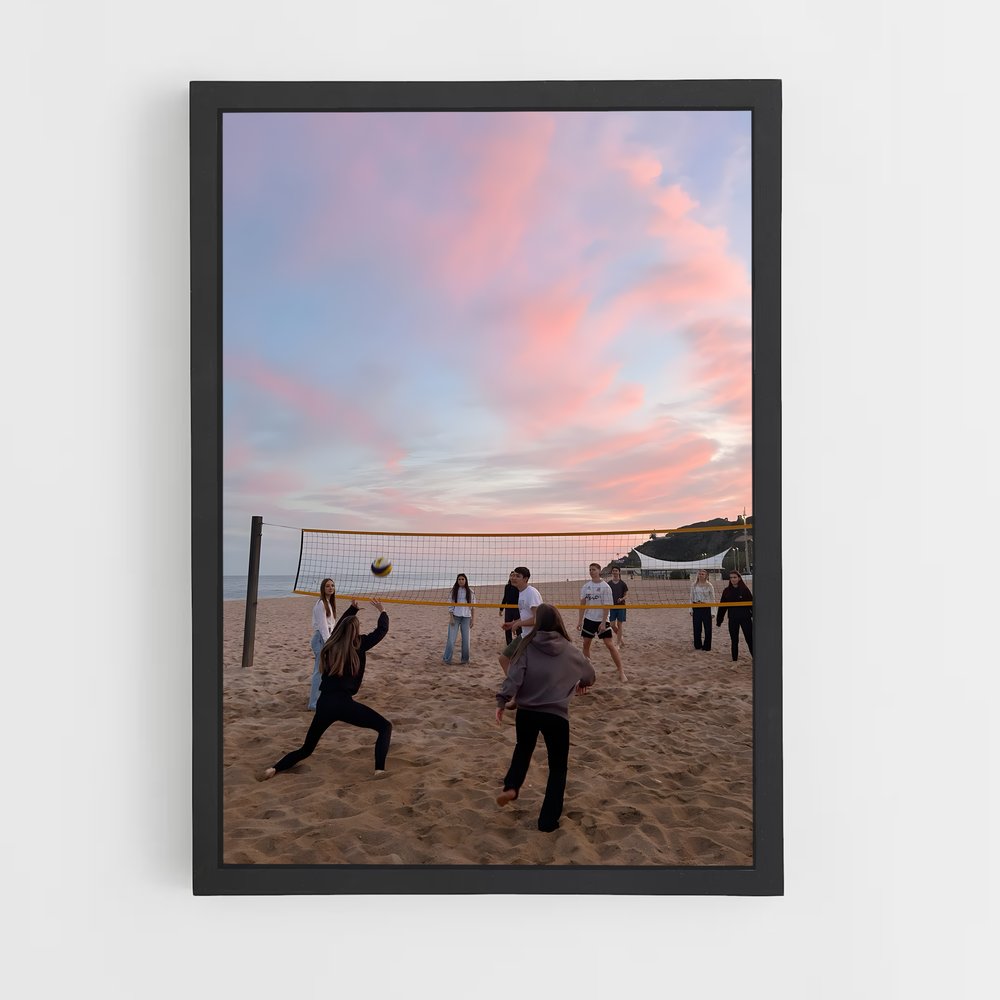 Poster Spike sur la Plage – affiche Beach-volley (vue 2)